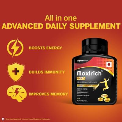 Maxirich Gold Advanced Daily Supplement Capsule 30's - Multi-Vitamins