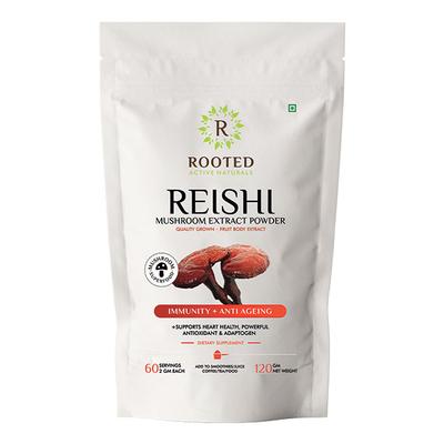 Rooted Active Naturals Reishi Mushroom Extract Powder 120 gm - Pure Herbs