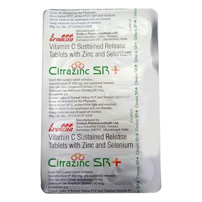CITRAZINC SR + Tablet 10's - Supplements-Vam