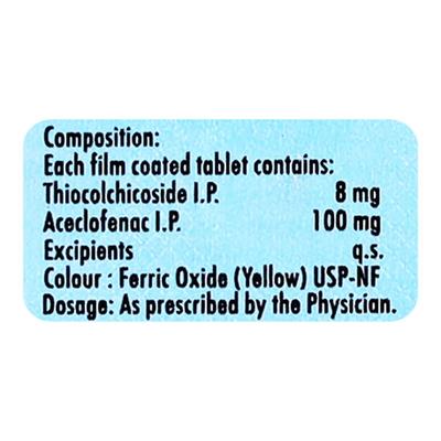 Thiospas A 8mg Tablet 10'S - Muscle Cramps/Spasticity-Mus