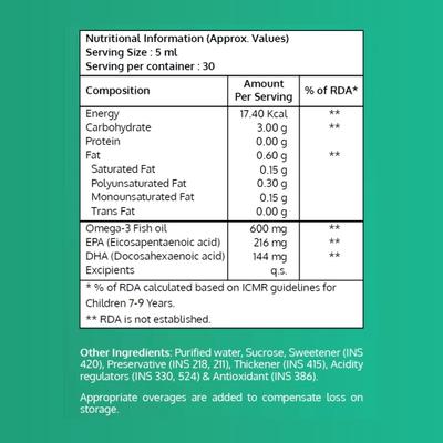 Nutrileague Omega-3 Fish Oil Syrup 150 ml - Multi-Vitamins
