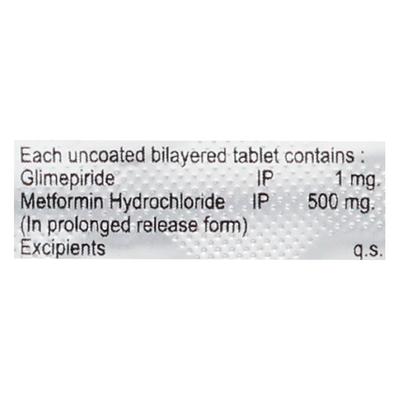 GLYSAFE G 1mg/500mg Tablet 10's - Diabetes-Ant