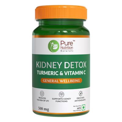 Pure Nutrition Kidney Detox Turmeric & Vitamin C 500 mg Veg Capsule 60's - Vital Health