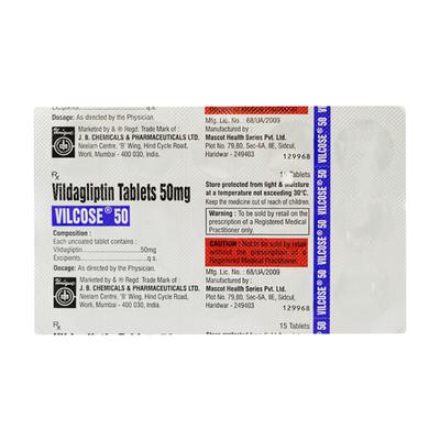 VILCOSE 50 Tablet 15's - Diabetes-Ant