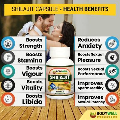 Bodywell Shilajit 500 mg Veg Capsule 60's - Pure Herbs