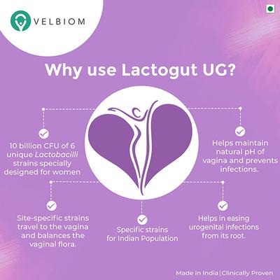 Velbiom Lactogut UG Pre & Probiotic Capsule (3 x 10's) (N) - Digestive Health