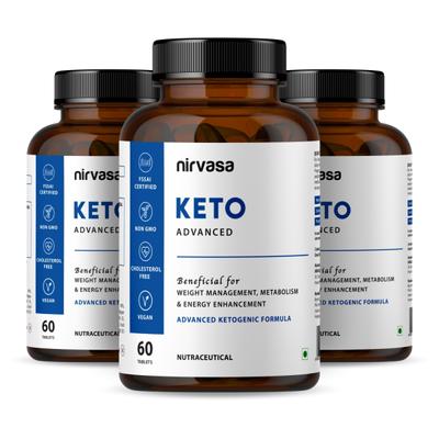 Nirvasa KETO Advanced Tablet (Pack of 3 x 60's) 1's - Weight Loss