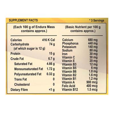 Endura Mass Weight Gain Powder - Banana Flavour 907 gm - Weight Gain