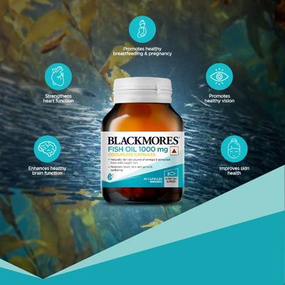 Blackmores Fish Oil 1000 mg Odourless Capsules 30's - Omega Fish Oil Fatty Acids