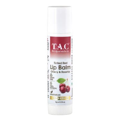 TAC The Ayurveda Co. Lip Balm - Tinted Red Cherry & Roship 5 gm - Lip Balms