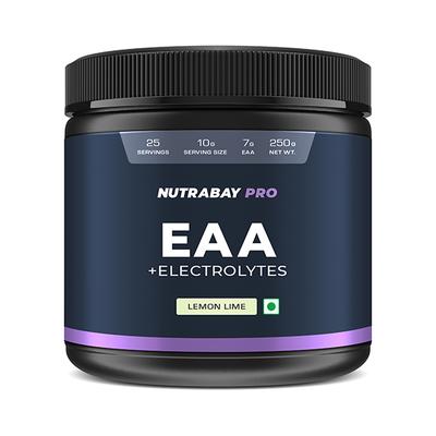 Nutrabay Pro EAA + Electrolytes - Lemon Lime 250 gm - Amino Acids