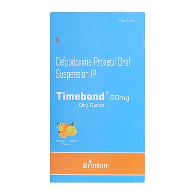 TIMEBOND 50 ORANGE + LEMON FLAVOUR Dry Syrup 30ml - Bacterial Infections-Cep