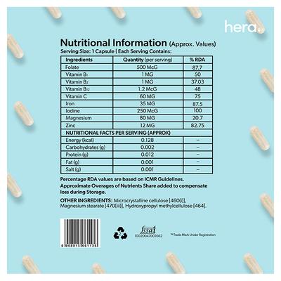 Hera Pregnancy Care Capsule Bundle (Prenatal Multivitamin + Calcium Core + Omega One) - Women Health