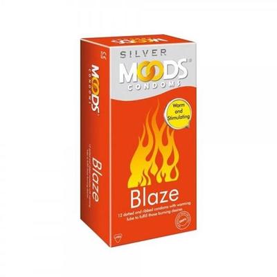 Moods Silver Condoms Blaze 12's - Plain/Flavoured Condoms