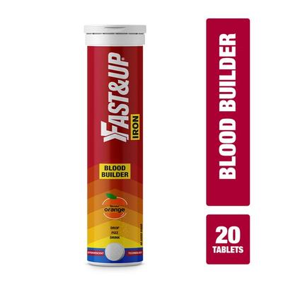 Fast&Up Iron Effervescent Tablet - Orange Flavour 20's - Calcium And Minerals