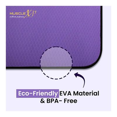 MuscleXP EVA Yoga Mat with Carrying Strap - Purple 1's - Workout Essentials