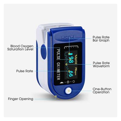 1Mile Pulse Oximeter - Blue - Thermometer & Oximeter