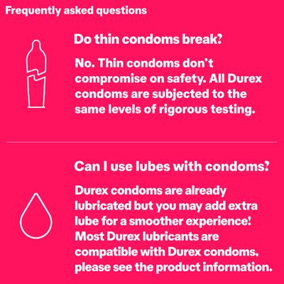 Durex Condoms - Extra Thin 3's - Plain/Flavoured Condoms