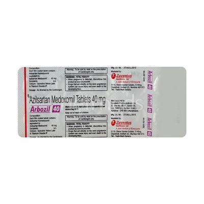 Arbozil 40mg Tablet 10'S - Hypertension-Ang