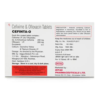 Cefinta O 200mg Tablet 10'S - Bacterial Infections-Cep