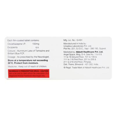 Oxmazetol 150mg Tablet 10'S - Epilepsy/Convulsion-Ant