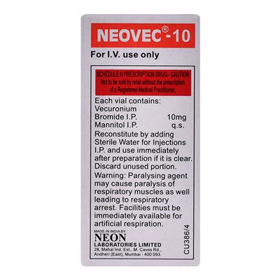 Neovec 10mg Injection 1's - Muscle Cramps/Spasticity-Mus