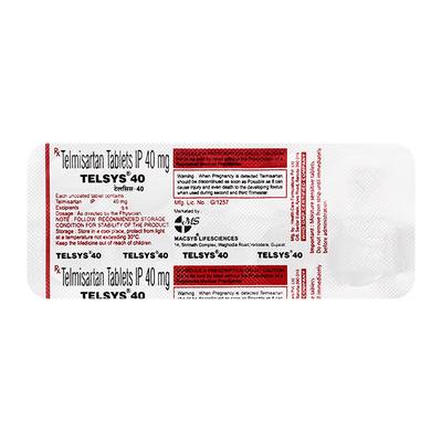 TELSYS 40mg Tablet 10's - Hypertension-Ang