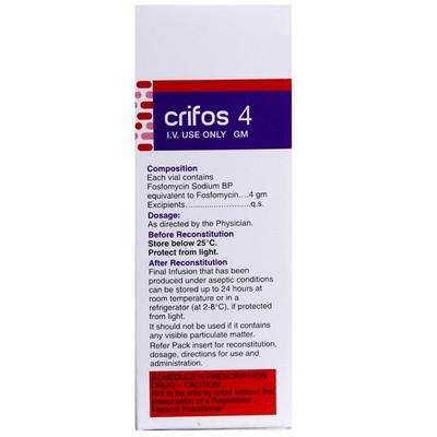 CRIFOS 4gm Injection 1's - Bacterial Infections-OAB