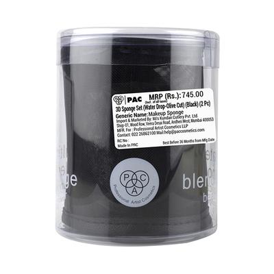 PAC 3D Sponge Set Water Drop, Olive Cut Black 2's - Sponges & Applicators