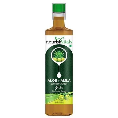 NourishVitals Aloe Vera + Amla Super Energizer Juice 500 ml - Ayurvedic Juices