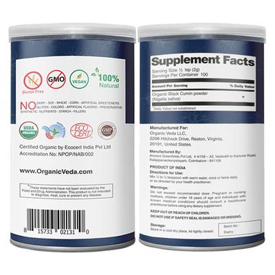Organic Veda Black Cumin Powder 227 gm - Pure Herbs