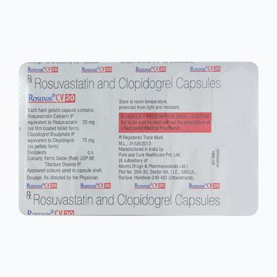 Rosuvas CV 20mg Capsule 10'S - High Cholesterol-Dys