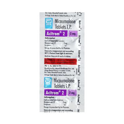 Acitrom 2mg Tablet 10'S - Blood Clot-Ant