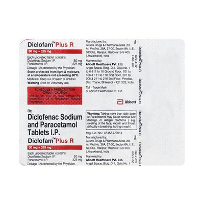 Diclofam Plus Red Tablet 10'S - Pain relief-Nsa