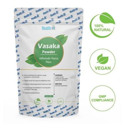 Healthvit Natural Vasaka Powder (Adhatoda Vasica Ness) 100 GM - Herbal Dietary Supplement