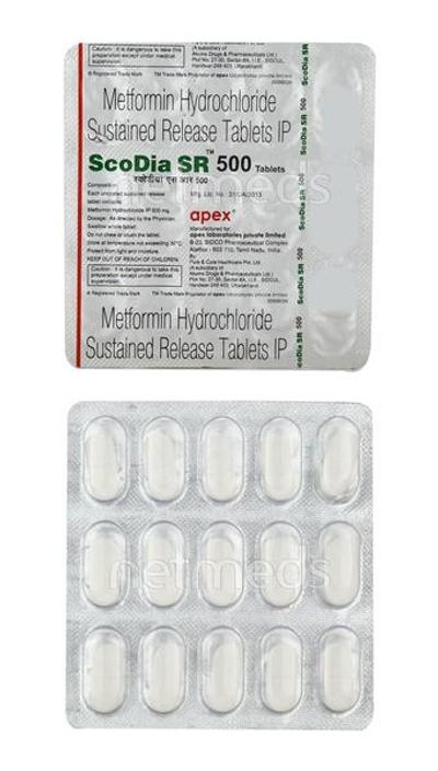 Scodia SR 500mg Tablet 15'S - Diabetes-Ant