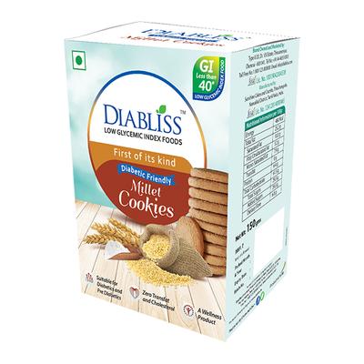 Diabliss Diabtic Friendly Millet Cookies 150 gm - Nutritional Bars