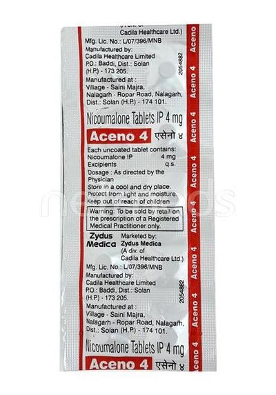 Aceno 4mg Tablet 10'S - Blood Clot-Ant