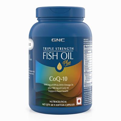 GNC Triple Strength Fish Oil Plus CoQ-10 Softgel Capsule 60's - Omega Fish Oil Fatty Acids