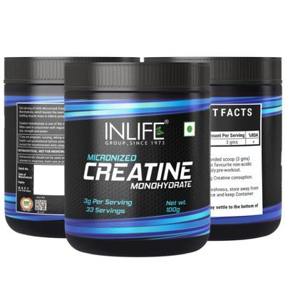 Inlife Micronized Creatine Monohydrate Powder 100 gm - Workout Essentials