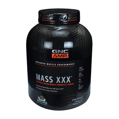 GNC Amp Mass XXX Powder - Cookies & Cream Flavour 6 lb - Workout Essentials