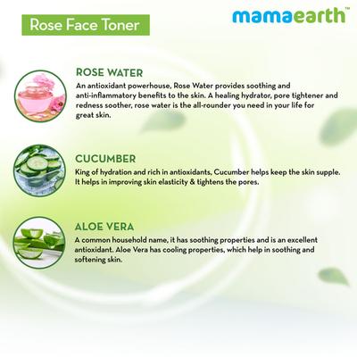Mamaearth Rose Face Toner - Witch Hazel & Rose Water 200 ml - Toners