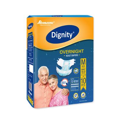 Dignity Overnight Adult Diapers (M) 10's - Adult Diapers & Pads