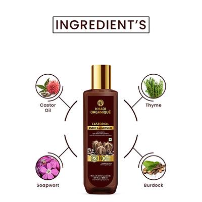 Khadi Organique Hair Cleanser - Castor Oil 200 ml - Personal Care (Ayush)