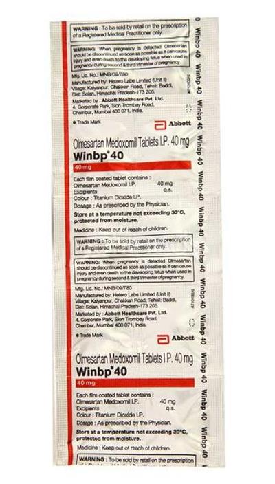 Winbp 40mg Tablet 10'S - Hypertension-Ang
