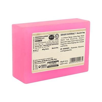Khadi Natural Herbal Soap - Rosewater 125 gm - Soaps