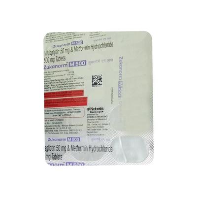 ZUKANORM M 500 Tablet 15's - Diabetes-Ant