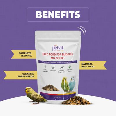 Petvit Bird Food For Budgies Mix Seed 1000 gm - Petfood