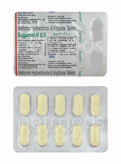 Sugamet V 0.3mg Tablet 10'S - Diabetes-Ant