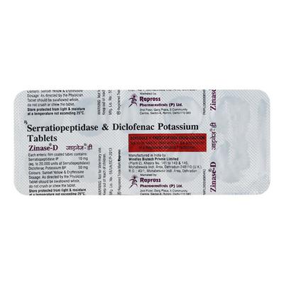 ZINASE D Tablet 10's - Pain relief-Nsa